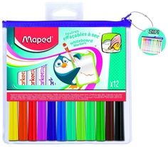 Маркеры для досок Maped Marker Peps в футляре на молнии 12 цветов