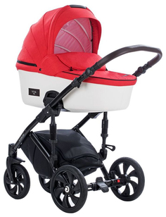 Коляска Tutis Viva Life 3 в 1 080 карминно-красный, кожа белая