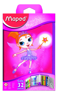 Пенал с вложением канцелярских принадлежностей для детей FAIRY Maped