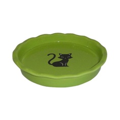 Миска для животных FOXIE Black Cat зеленая керамическая 15,5х15,5х2,5см 150мл