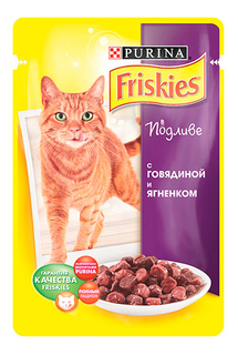Влажный корм для кошек Friskies, ягненок, говядина, 100г
