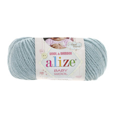 Пряжа для вязания Ализе Baby Wool (20%бамбук, 40%шерсть, 40%акрил) 10х50гр/175м цв,114 мят Alize