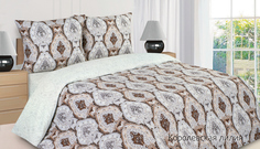 Постельное белье Королевская лилия 2-спальное с простынёй на резинке Ecotex