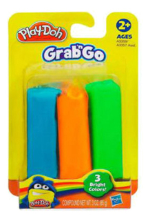 Пластилин Hasbro Play-Doh Grab&Go синий, оранжевый, зеленый