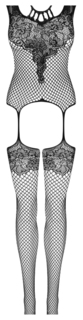 Комплект из боди и чулок с ажурным рисунком на груди F229 Obsessive