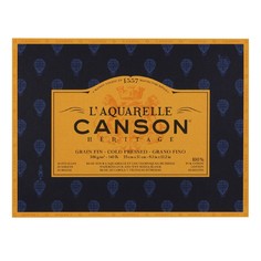 Canson Блок для акварели Heritage CANSON, 300г/м2, 23х31см, Фин, склейка 20 листов