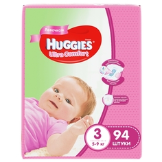 Подгузники Huggies Ultra Comfort для девочек 3 (5-9 кг), 94 шт.