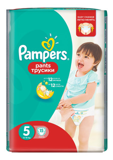 Подгузники-трусики Pampers Pants 5 (12-18 кг), 15 шт.