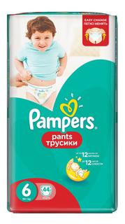 Подгузники-трусики Pampers Pants 6 (16 кг+), 44 шт.
