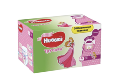 Подгузники-трусики Huggies для девочек 4 (9-14 кг), 104 шт.