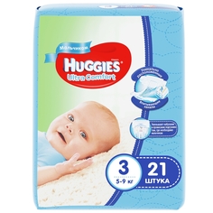 Подгузники Huggies Ultra Comfort для мальчиков 3 (5-9 кг), 21 шт.