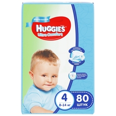 Подгузники Huggies Ultra Comfort для мальчиков 4 (8-14 кг), 80 шт.