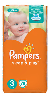 Подгузники Pampers Sleep & Play 3 (5-9 кг), 78 шт.