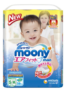 Подгузники-трусики Moony Универсальные S/M (5-10 кг), 58 шт.