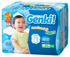 Подгузники-трусики Genki Premium Soft L (9-14 кг), 30 шт.