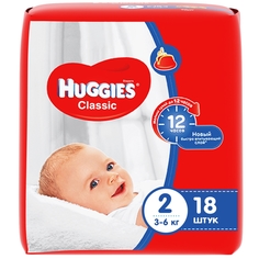 Подгузники Huggies Classic 2 (3-6 кг), 18 шт.