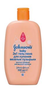 Гель-пена для купания 2в1 johnsons baby веселые пузырьки, 300мл