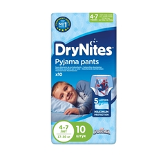 Подгузники-трусики Huggies DryNites для мальчиков 4-7 лет, 10 шт.