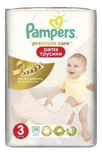 Подгузники-трусики Pampers Premium Care Pants 3 (6-11 кг), 56 шт.