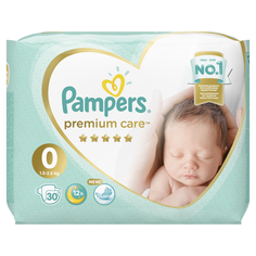 Подгузники Pampers Premium Care 0 (1,5-2,5 кг), 30 шт.