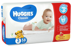 Подгузники Huggies Classic 3 (4-9 кг), 58 шт.