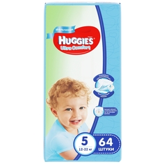 Подгузники Huggies Ultra Comfort для мальчиков 5 (12-22 кг), 64 шт.