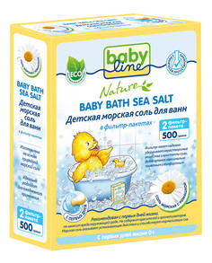 Детская морская соль для ванн babyline с ромашкой, 500 г