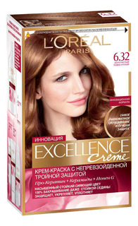 Краска для волос L`Oreal Paris Excellence Золотистый темно-русый тон 6.32