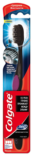 Зубная щетка Colgate 360 С древесным углем средняя
