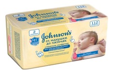 Салфетки влажные для детей Johnsons baby От макушки до пяточек без отдушки 112 шт.