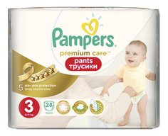 Подгузники-трусики Pampers Premium Care Pants 3 (6-11 кг), 28 шт.