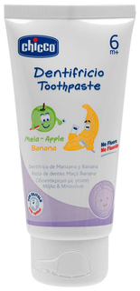 Детская зубная паста Chicco Зубная Паста С 6 Мес, Яблоко-Банан 50 Мл