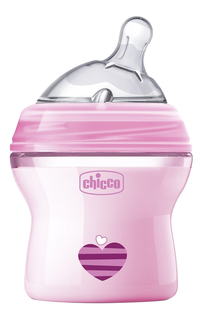 Детская бутылочка Chicco Natural Feeling (с 2 мес) 250 мл розовая