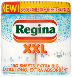 Бумажные полотенца Regina XXL двухслойные 23*23 см 2 штуки