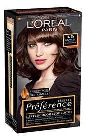 Краска для волос LOreal Paris Preference оттенок 4,15 Каракас темно-каштановый