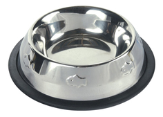 Одинарная миска для кошек и собак TRIXIE, резина, сталь, серебристый, 0.25 л
