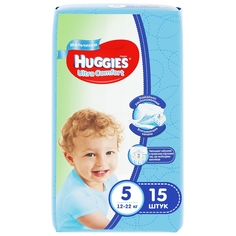 Подгузники Huggies Ultra Comfort для мальчиков 5 (12-22 кг), 15 шт.