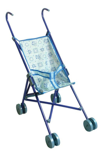 Коляска для кукол 1 Toy пластиковый каркас 42х27,5х58 см, голуб.