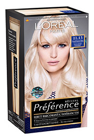 Краска для волос LOreal Paris Preference оттенок 11,13 ультраблонд бежевый