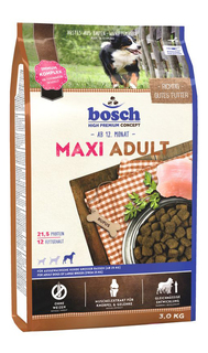 Сухой корм для собак Bosch Maxi Adult, для крупных пород, домашняя птица, 3кг