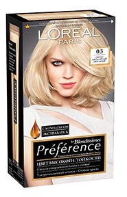 Краска для волос L`Oreal Paris Preferance 03 светлый светло-русый пепельный 40 мл