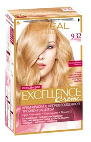 Краска для волос L`Oreal Paris Excellence 9,32 сенсационный блонд