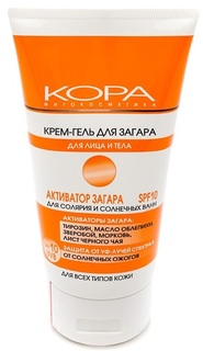 Крем-гель для загара КОРА Активатор загара SPF10, 150 мл