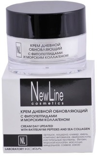 Дневной крем обновляющий New Line с фитопептидами и морским коллагеном, 50 мл