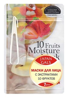 Маска для лица Japan Gals с экстрактами 10 фруктов Pure 5 Essential 7 шт