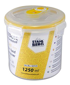 Контейнер для хранения пищи STAHLBERG Вакуумный 1250 мл желтый