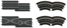 Набор (2 Прямые Стандартные, 2 Прямые с возможностью смены полосы, 4 Поворота 1/60°) Carrera