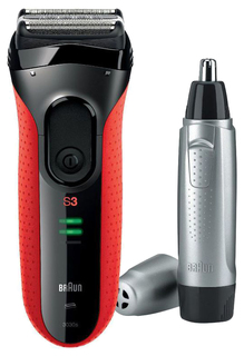 Электробритва Braun Series 3 ProSkin 3030vs Красная, черная