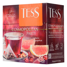 Чай черный Tess cosmopolitan party в пирамидках фруктовый ягодный 20 пакетиков