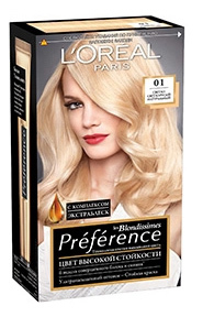Краска для волос L`Oreal Paris Preferance 01 светлый светло-русый натуральный 40 мл